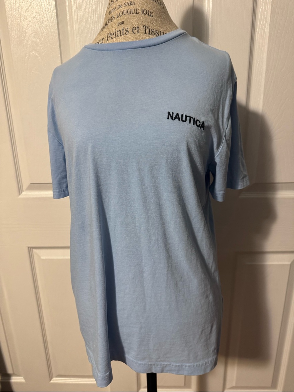 Medium Nautica Unisex Light Blue Logo Performance Tee - Picture 9 of 15